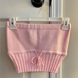 Beginning Boutique Pink Knit Shirt with Drawstring